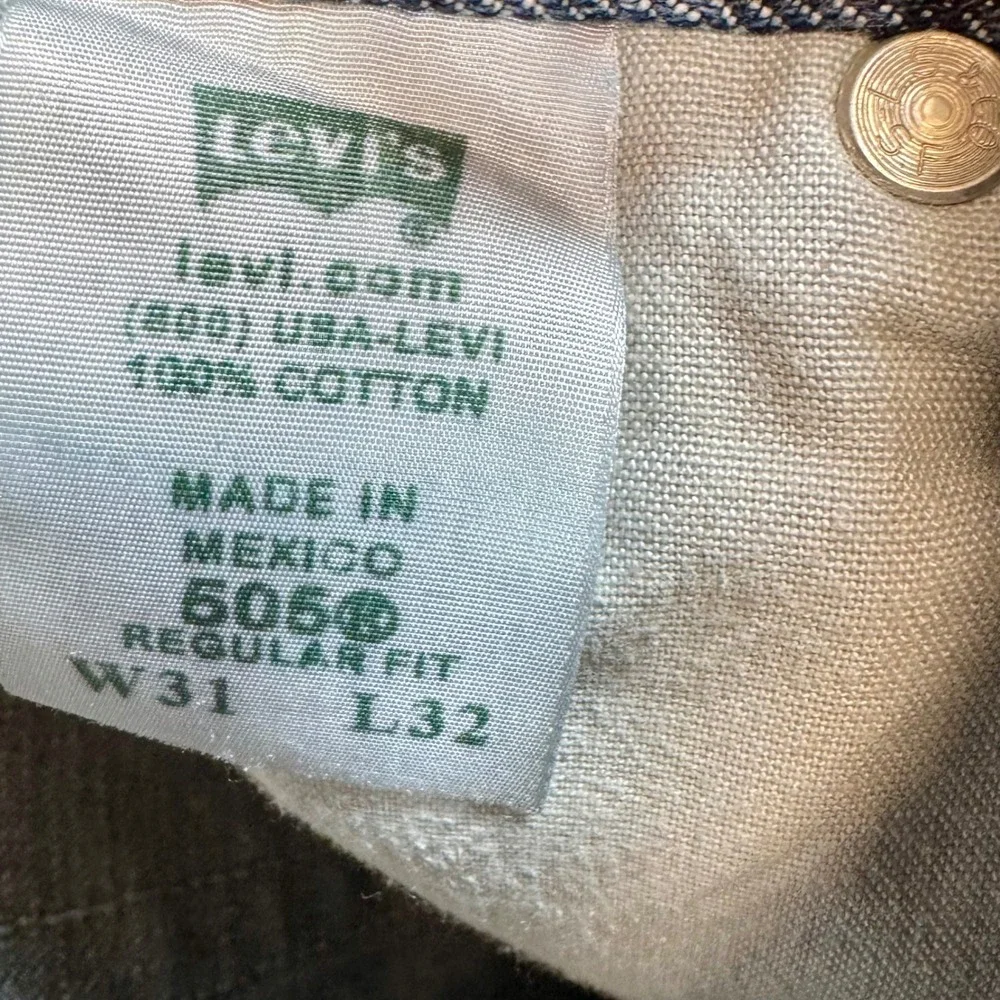 Levi's 505 Regular Fit‎ Jeans Distressed Denim Pants Medium Wash Sz 31x32